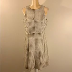 Blue and off white pleated dress